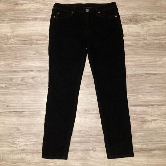 True Religion Halle Midrise Super Skinny Black Corduroy EUC